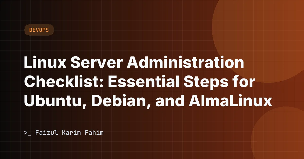 Terminal interface showing Linux server administration commands on a dark screen