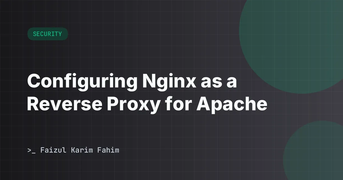 Diagram illustrating Nginx acting as a reverse proxy in front of an Apache server.