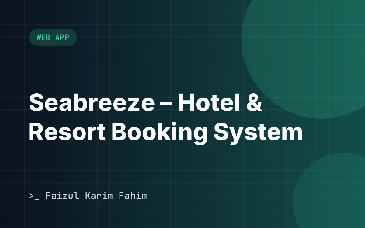 Seabreeze – Hotel & Resort Booking System – Web app screenshot