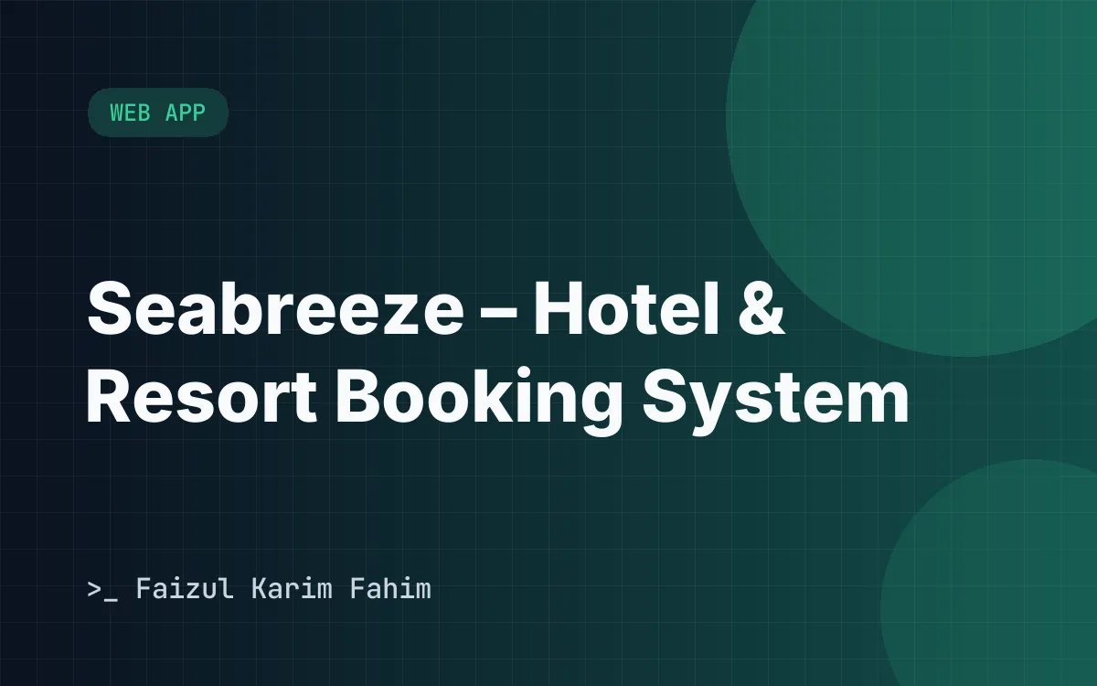 Seabreeze – Hotel & Resort Booking System – Web app screenshot